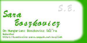 sara boszkovicz business card